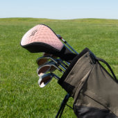Nieuwe roze golfbal met persoonlijk monogram golfheadcover (Insitu)