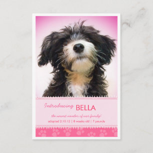 Nieuwe roze voetafdrukken voor meisjesbekendmaking aankondiging