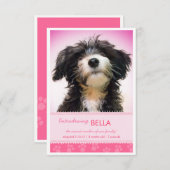 Nieuwe roze voetafdrukken voor meisjesbekendmaking aankondiging (Voorkant / Achterkant)