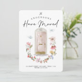 Nieuwe roze Waterverf voor startbloem Aankondiging (Staand voorkant)