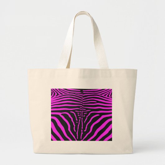 Nieuwe roze zwarte zebra Print accessoires - pas a Grote Tote Bag (Voorkant)