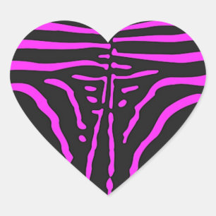 Nieuwe roze zwarte zebra Print accessoires - pas a Hart Sticker