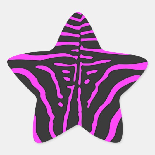 Nieuwe roze zwarte zebra Print accessoires - pas a Ster Sticker (Voorkant)