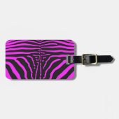 Nieuwe roze zwarte zebraprint accessoires - aanpas bagagelabel (Voorkant horizontaal)