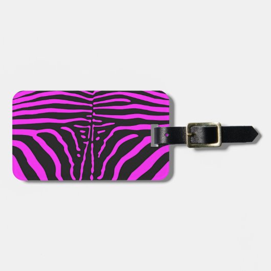 Nieuwe roze zwarte zebraprint accessoires - aanpas bagagelabel (Voorkant horizontaal)