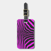 Nieuwe roze zwarte zebraprint accessoires - aanpas bagagelabel (Voorkant verticaal)
