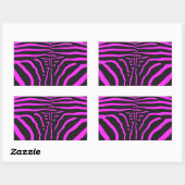 Nieuwe roze zwarte zebraprint accessoires - aanpas rechthoekige sticker (Vel)