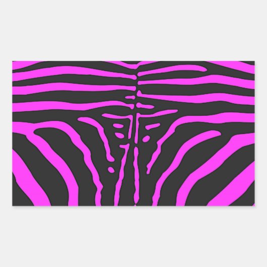 Nieuwe roze zwarte zebraprint accessoires - aanpas rechthoekige sticker (Voorkant)