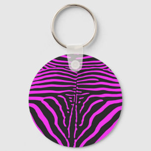 Nieuwe roze zwarte zebraprint accessoires - person sleutelhanger