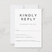 Nieuwe RSVP-kaart met minimalistische Gothic RSVP Kaartje (Voorkant)