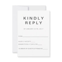 Nieuwe RSVP-kaart met minimalistische Gothic