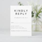 Nieuwe RSVP-kaart met minimalistische Gothic RSVP Kaartje (Staand voorkant)