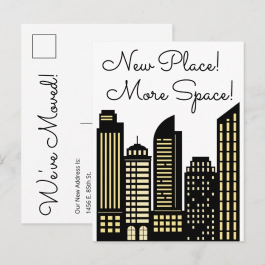 Nieuwe ruimte aankondigingskaart (Voorkant / Achterkant)