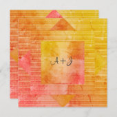 NIEUWE RUSTIC GEEL ORANJE WEDDINVITATIE KAART (Voorkant / Achterkant)