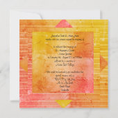 NIEUWE RUSTIC GEEL ORANJE WEDDINVITATIE KAART (Achterkant)