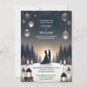 Nieuwe rustieke bos sterren sneeuw heldere winter kaart (Voorkant)