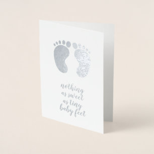 nieuwe schattige babyquote Silver Folie Kaarten