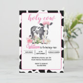 Nieuwe Schattigee bloemenroze Heilige Koe 1e Verja Kaart (Staand voorkant)