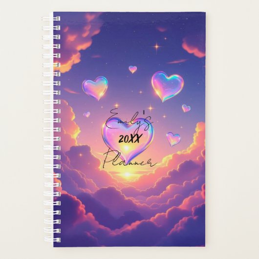 Nieuwe Schattigee Paarse wolken Planner (Voorkant)