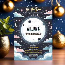 Nieuwe Schattigee Space night sky Two The Moon 2nd Kaart