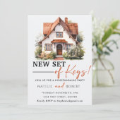 Nieuwe set van sleutels Housewarming Party Kaart (Staand voorkant)