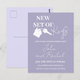 Nieuwe set van sleutels Modern Housewarming Party  Briefkaart