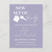 Nieuwe set van sleutels Modern Housewarming Party  Briefkaart (Voorkant)