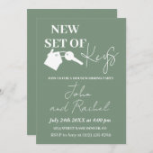 Nieuwe set van sleutels Modern Housewarming Party  Kaart (Voorkant / Achterkant)