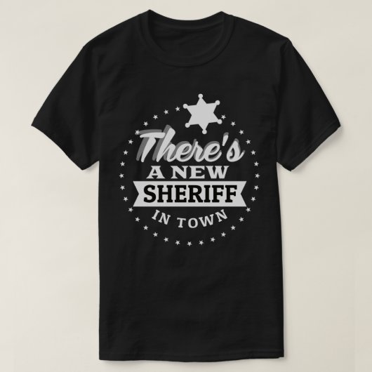 Nieuwe sheriff Cowboy Costume Gift T-shirt (Design voorkant)