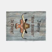Nieuwe Sheriff in de stad Longhorn, griekenland Fleece Deken (Voorkant (Horizontaal))