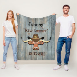Nieuwe Sheriff in de stad Longhorn, griekenland Fleece Deken