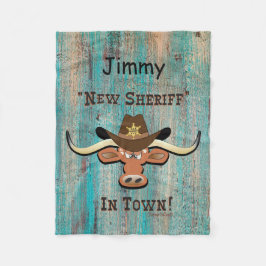Nieuwe Sheriff in de stad Longhorn, griekenland Fleece Deken
