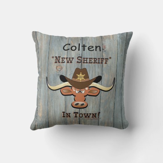 Nieuwe sheriff in de stad Longhorn, Sierkussen (Achterkant)