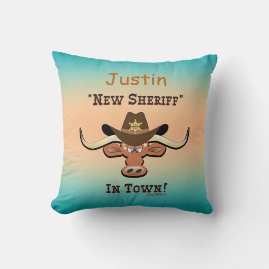 Nieuwe sheriff in de stad Longhorn, Sierkussen (Voorkant)