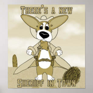 Nieuwe sheriff in het Poster van de stad Corgi