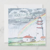 Nieuwe Shores Lighthouse Pensioen Party Uitnodigin Kaart (Voorkant)