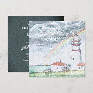 Nieuwe Shores Lighthouse Pensioen Party Uitnodigin Kaart