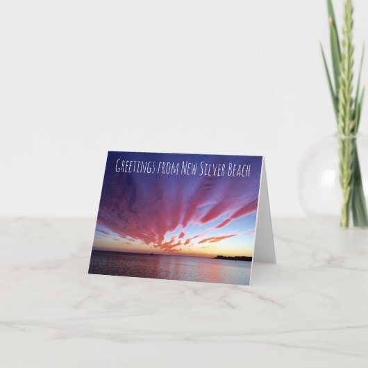 Nieuwe Silver Beach Blank Notecards Kaart (Voorkant)
