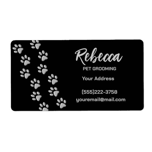 Nieuwe Silver Dog Pet Grooming Service Pattern Pet Etiket (Voorkant)