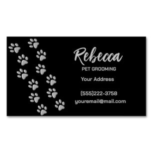 Nieuwe Silver Dog Pet Grooming Service Pattern Pet Magnetisch Visitekaartje