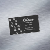 Nieuwe Silver Dog Pet Grooming Service Pattern Pet Magnetisch Visitekaartje (Voorbeeld)