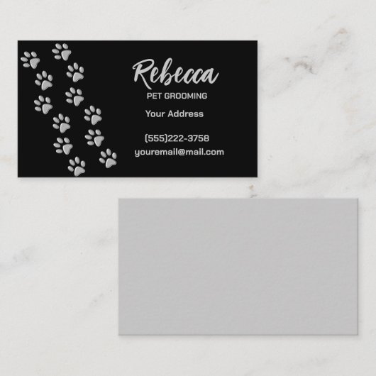 Nieuwe Silver Dog Pet Grooming Service Pattern Pet Visitekaartje (Voorkant / Achterkant)
