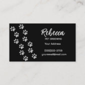 Nieuwe Silver Dog Pet Grooming Service Pattern Pet Visitekaartje (Voorkant)