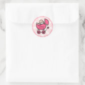 Nieuwe Sjabloon Baby Girl Ronde Sticker (Tas)
