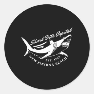 Nieuwe Smyrna Beach haai bijt hoofdstad van de wer Ronde Sticker
