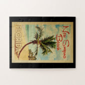 Nieuwe Smyrna Beach Palm Tree Vintage-reis Legpuzzel (Horizontaal)