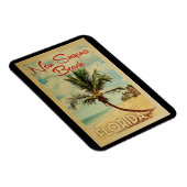Nieuwe Smyrna Beach Palm Tree Vintage-reis Magneet (Rechterzijde)