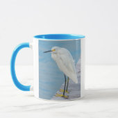 Nieuwe Smyrna Beach, Snowy Egret op dock Mok (Links)