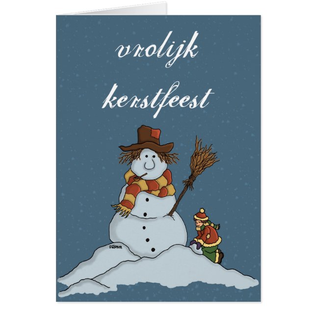 nieuwe sneeuwman kerstkaart sneeuw nl (Voorkant)