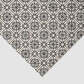 Nieuwe Spaanse Tegel Pattern Black en Cream Tissuepapier (Detail)